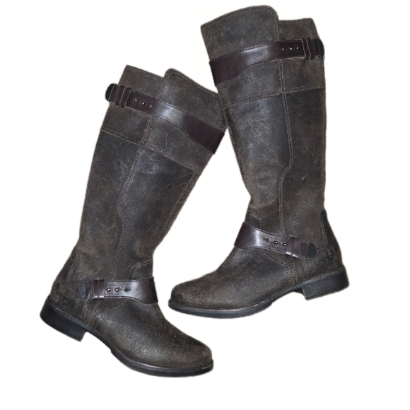 UGG Australia Dayle Lodge Brown, Tall Leather Riding Boots - Ladies Size 8 - Picture 10 of 10